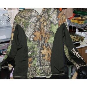 MOSSY OAK OBSESSION Turkey Thugs 1/4 Zip Pullover Long Sleeve TOP LG Camo (C005)